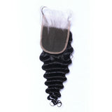 5*5 Deep Wave Virgin Hair Natural Black HD Closure