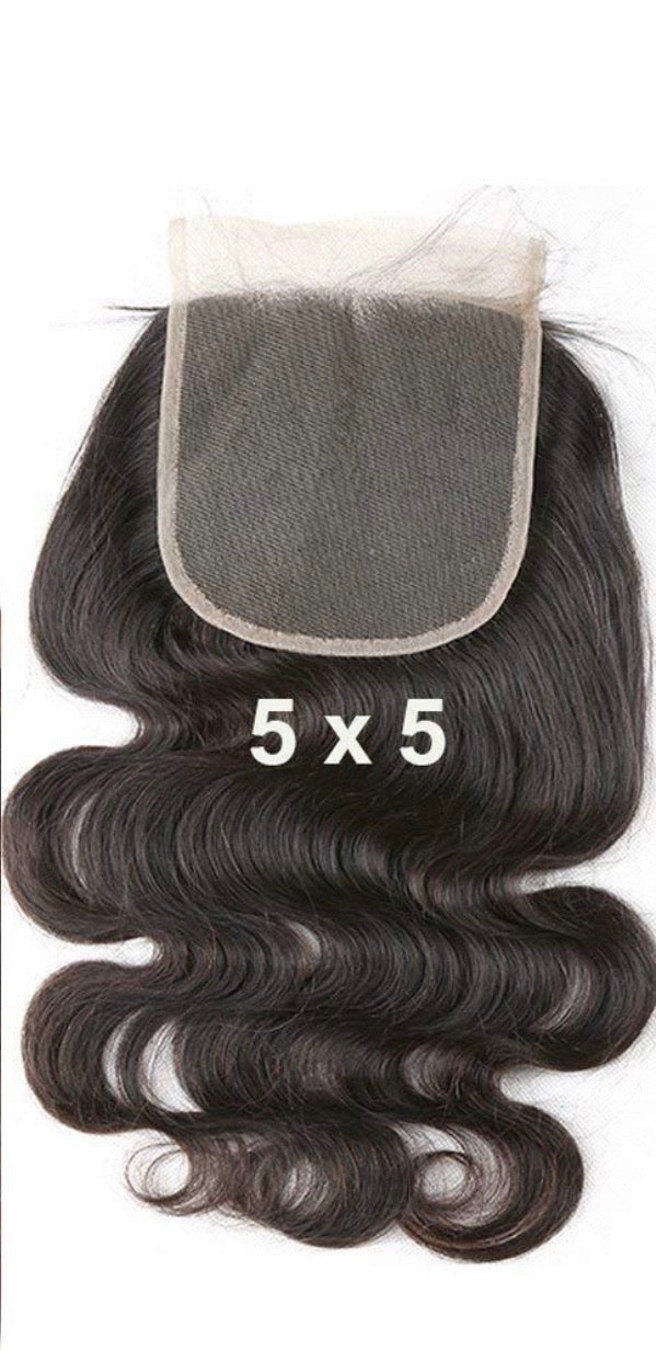 Body Wave 5*5 HD Lace Closure Virgin Hair Natural Black